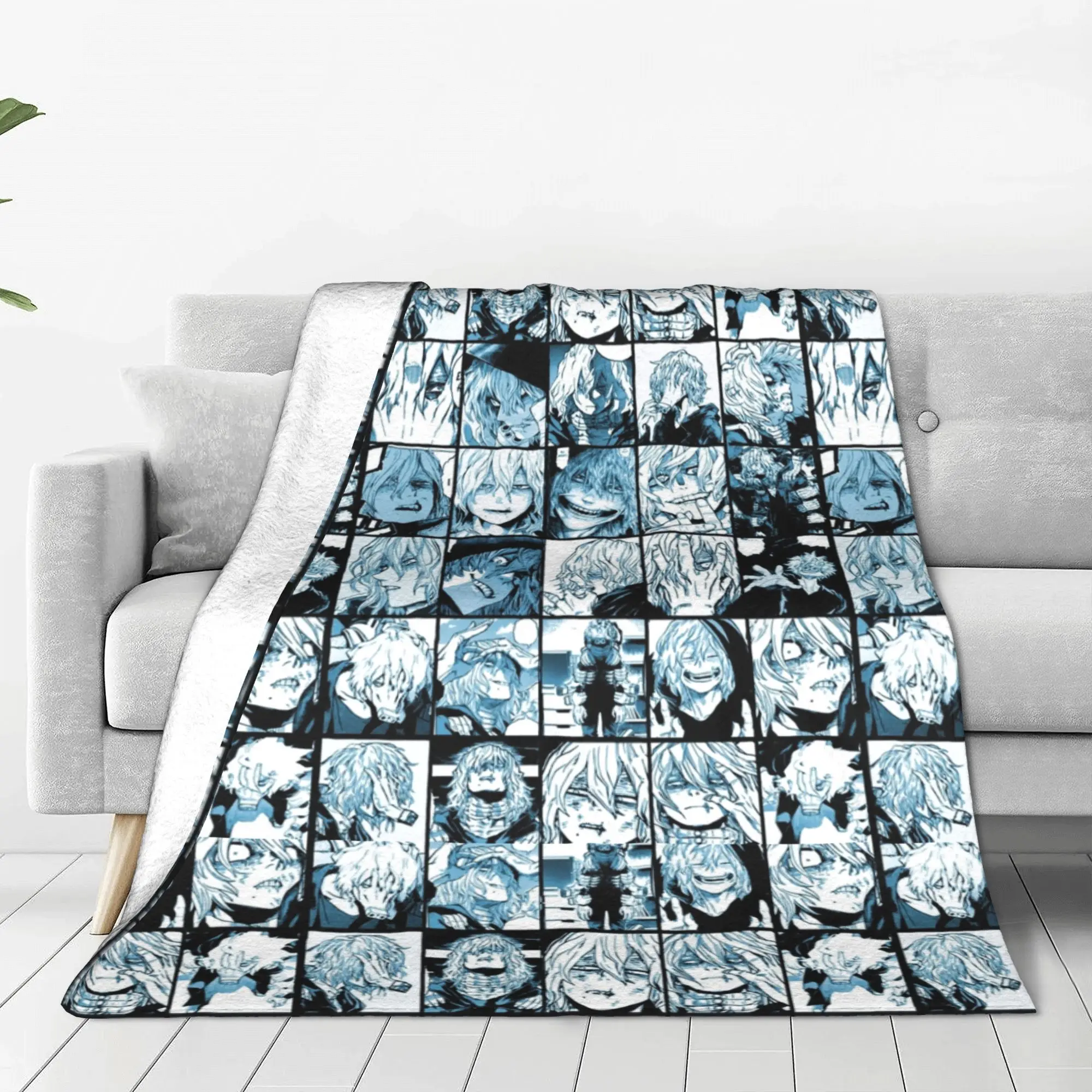 Boku No My Hero Academia Anime Blanket Fleece Spring/Autumn Shigaraki Soft Throw Blanket for Bedding Outdoor Plush Thin Quilt