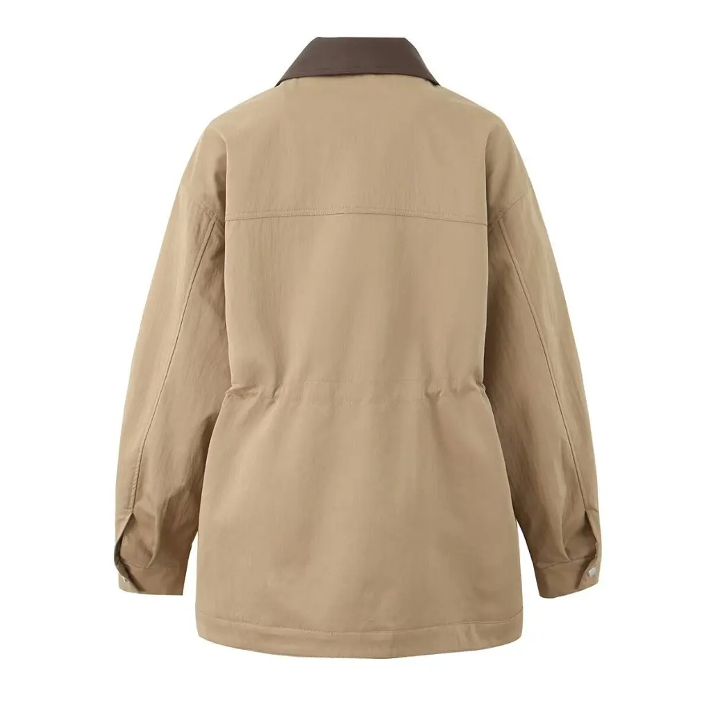 

European And American Fashion Long Sleeve Trench Coat Women's Windbreaker Spring Autumn New Style Tooling Design