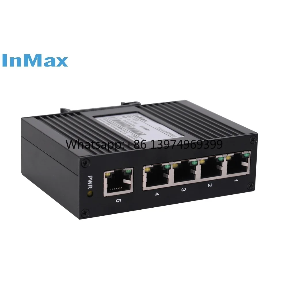 InMax Manufacturer 5 Port Media Converter Outdoor Network Switch Din Rail Industrial Erhernet Switch