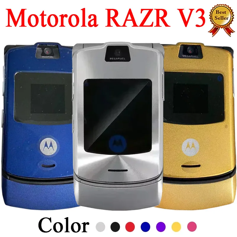 Motorola RAZR V3 90% - Original Unlocked Flip Bluetooth Phone Dual Display Advanced Fast Call GSM 850/900/1800/1900 High Quality