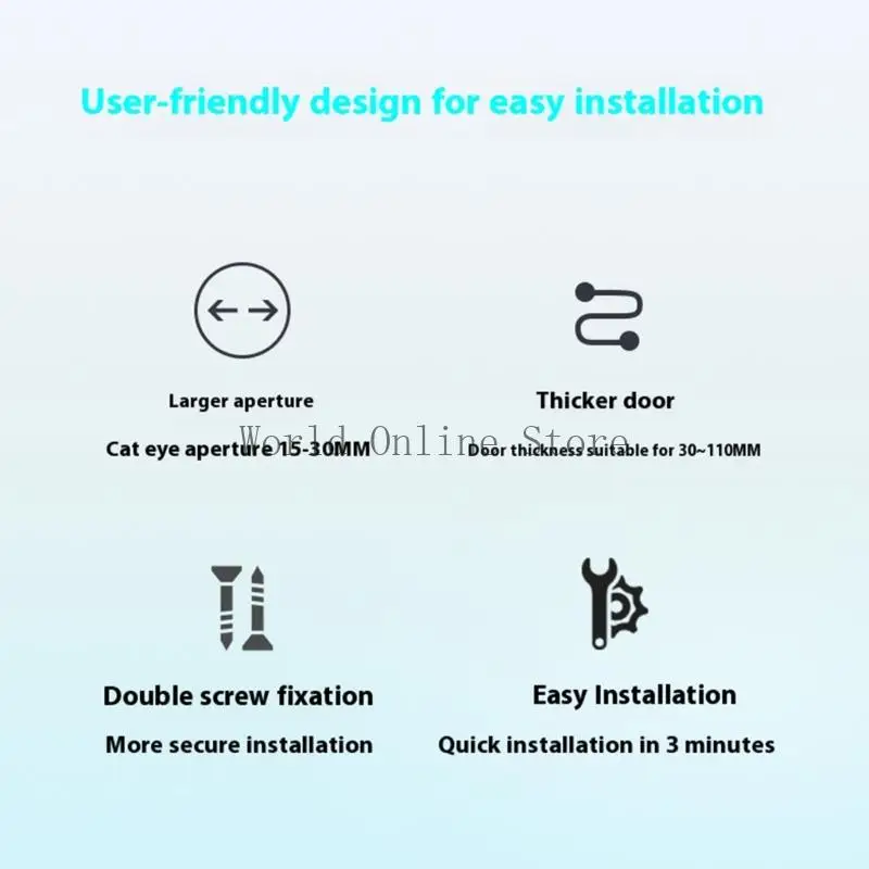 Câmera campainha sem fio Display 4,3 polegadas 1080p IR Night Visibility Monitoramento 87HC