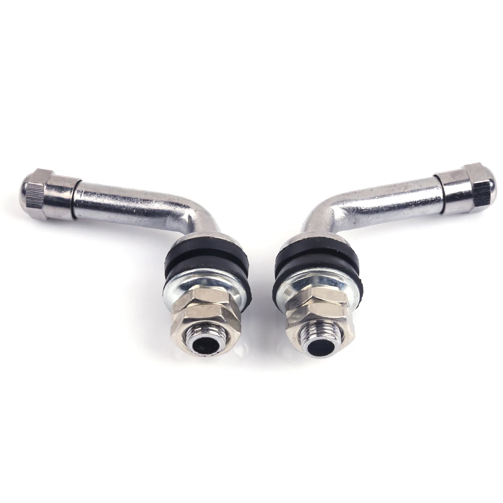 صمام إطار معدني ينبع مسمار بزاوية 90 درجة ، بدون أنبوبي ، مطلي بالكروم ، 4 ، من المعدن