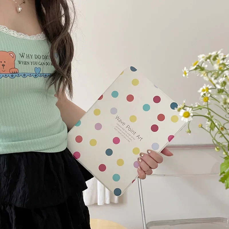 Colorful Polka Dots ins Cover For iPad 10th 11th Gen 7/8/9 10.2'' Start Case For Air 4 5 6 7 11 For Air 2 9.7 Pro 11 Mini 6 7