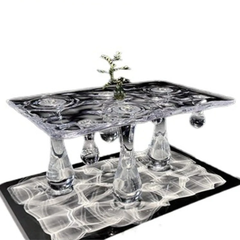 

Transparent tea table Light luxury crystal dining table Office Villa reception hall Tea table