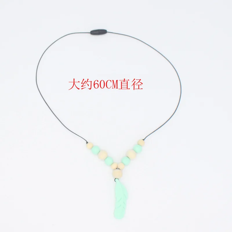 Baby Teether Silicone Feather DIY Jewelry Teething Necklace Baby Nursing Accessories Mom Breastfeeding Necklaces