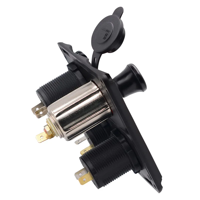 RV Yacht Marine USB Charger Voltage Meter Cigarette Lighter with Cigarette Butts 12/24V Electric Seat Combination