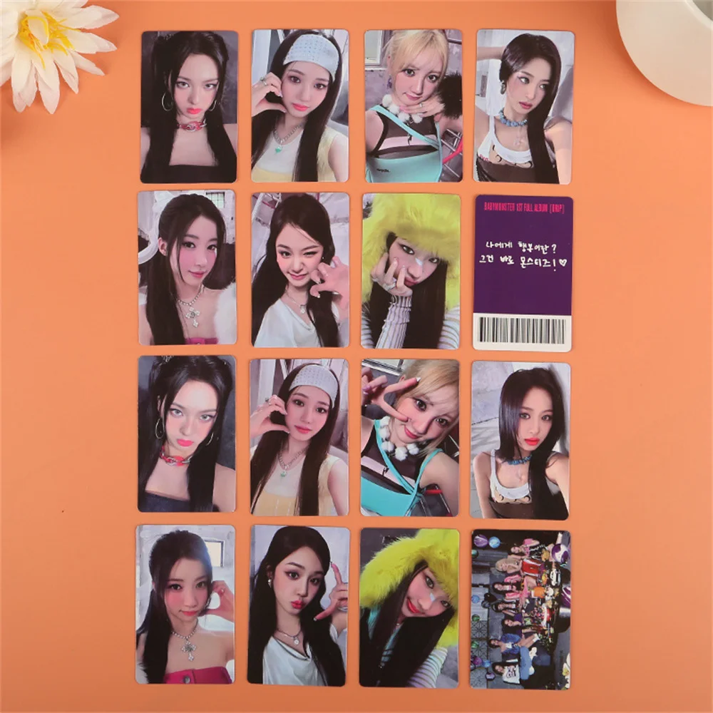 Kpop BABYMONSTER Album DRIP Photocard Double Sides Printing Korean Style Coated LOMO Card RUKA RAMI AHYEON Fans Collection Gift