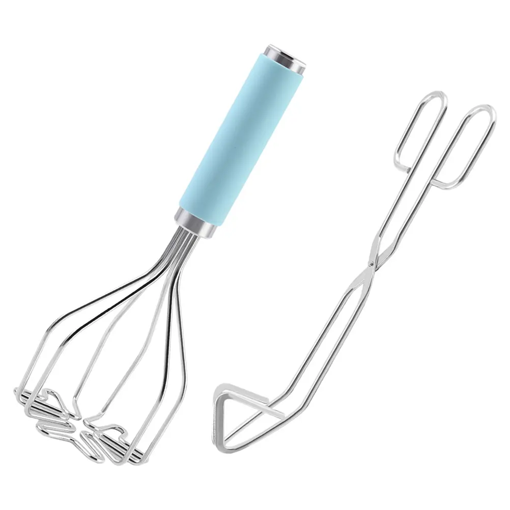 

1 set 1 Set Stainless Steel Potato Masher Kitchen Vegetable Pressing Tool Food Tong Manual Crusher Home Restaurant Use Beans