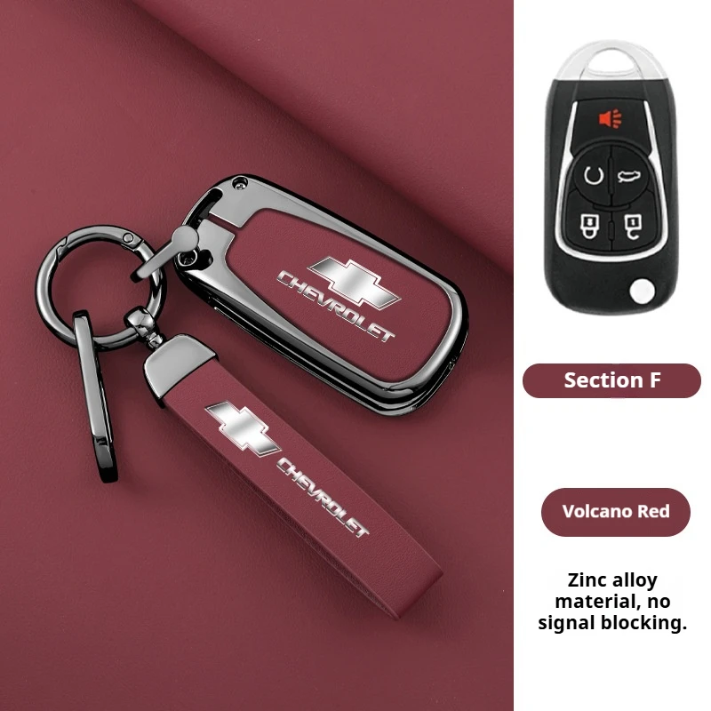 

Car Key Case Cover Protective Shell for Chevrolet Chevy Malibu Camaro Cruze Traverse Spark Equinox Sonic Volt Leather Keychain