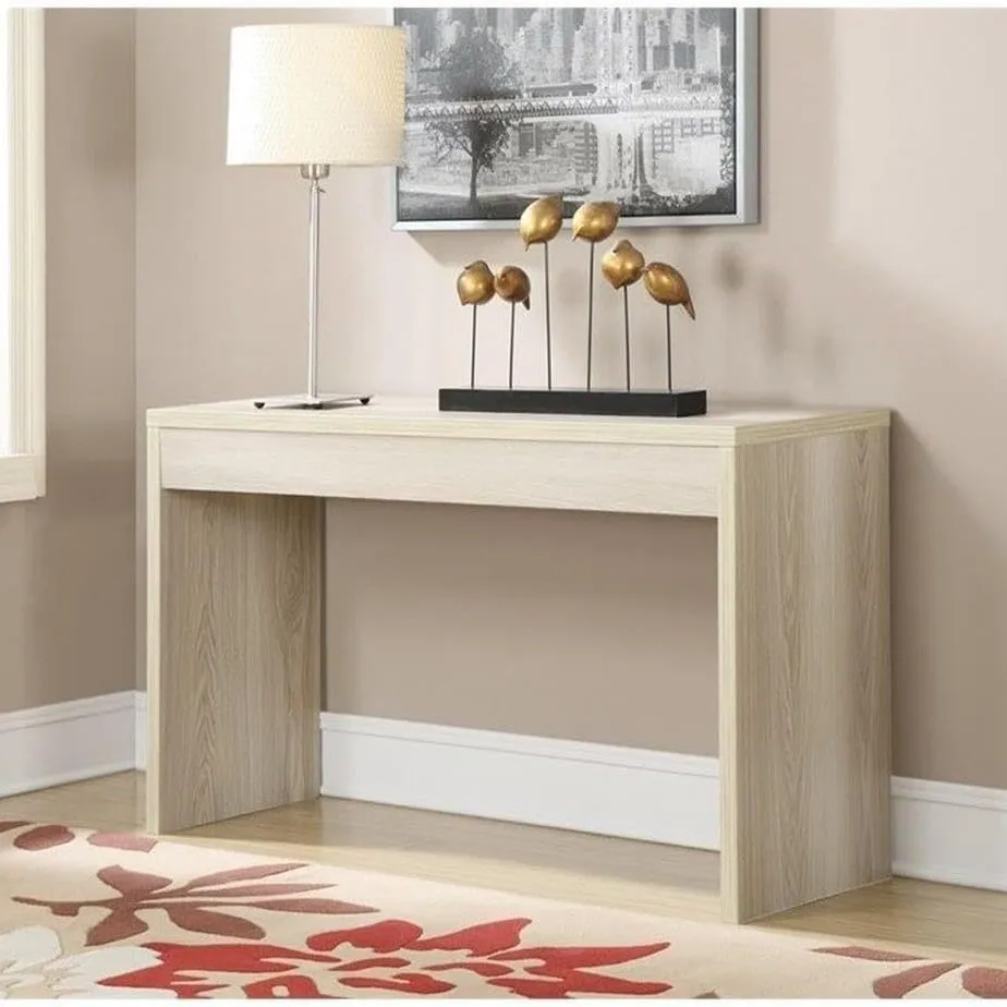 &Modern living room sofa table Contemporary entrance hall table, foyer display table, weathered white computer writing table
