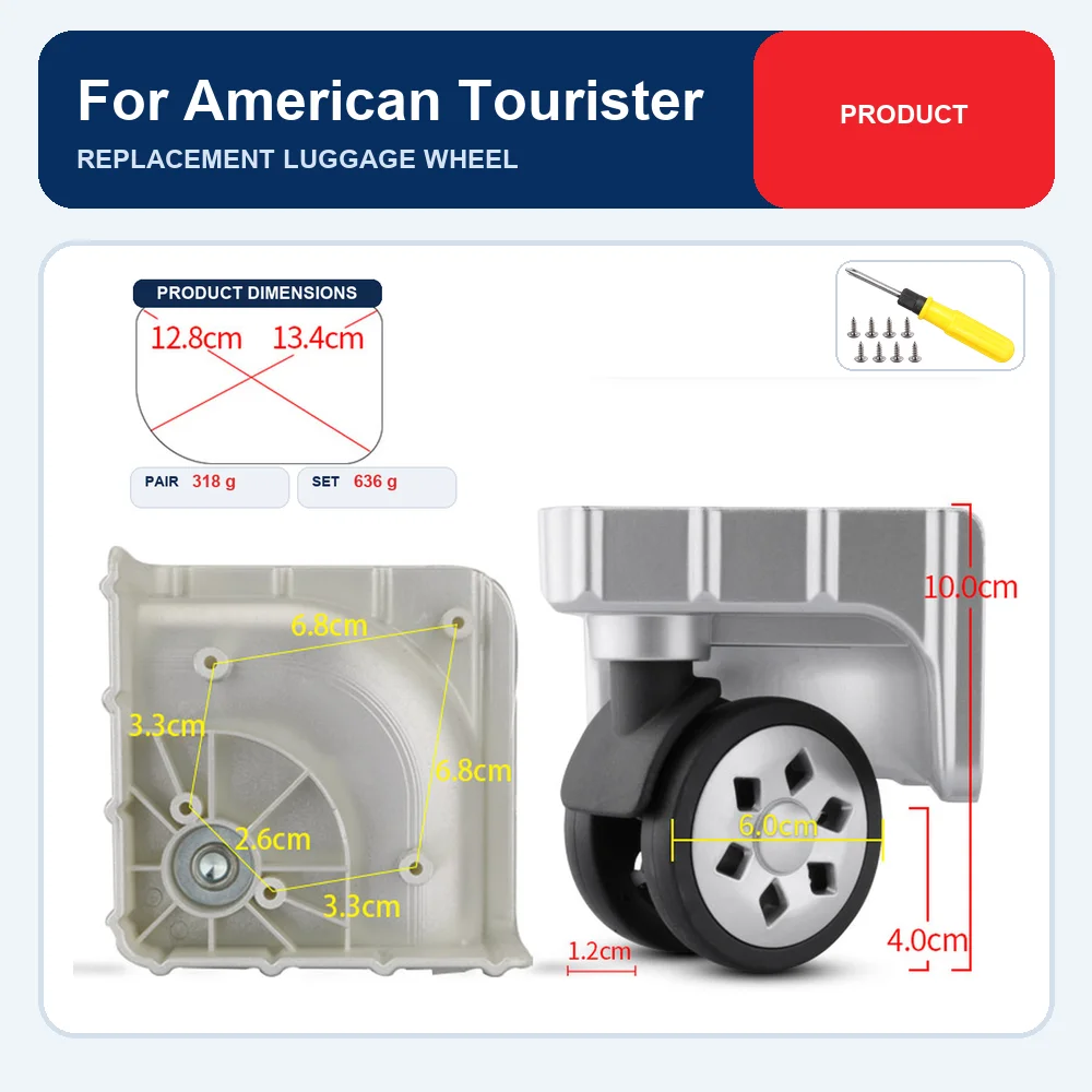 Large Replacement Luggage Wheel For American Tourister Durable Smooth Rolling Silent Caster Repair Part
