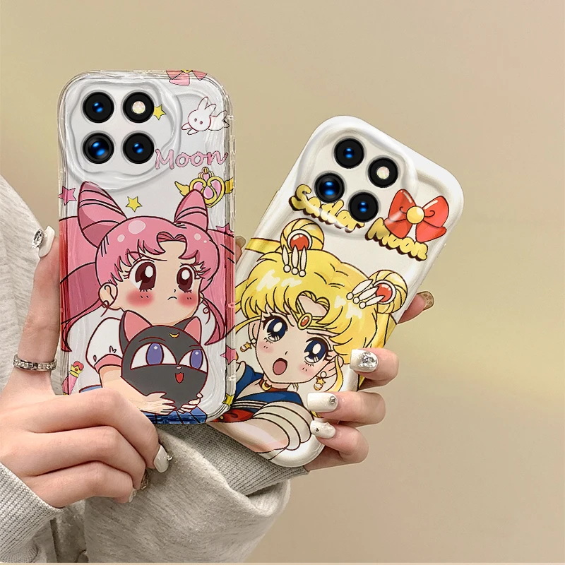 New S-Sailor Moons Cartoon Phone Case for XIAOMI 14 13 12 T Pro 11 Lite Poco F6 F5 F4 F3 X6 X5 X4 X3 GT M3 M4 Pro Non-Slip Cover