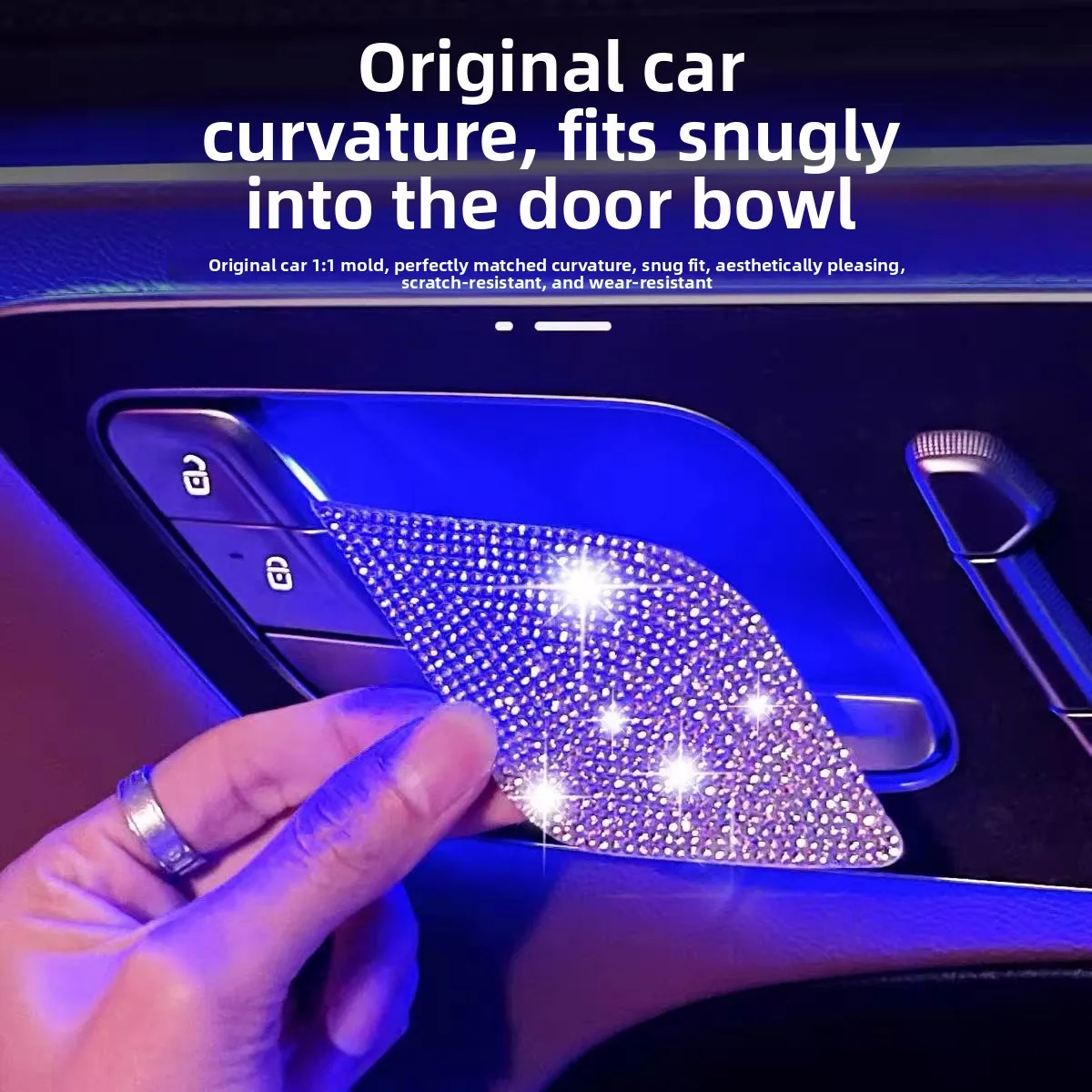 4pcs Interior Door Handle Bowl Stickers Car Interior Accessories Fit Mercedes E300L C260L GLC300L EQE S-Class 2022-2026