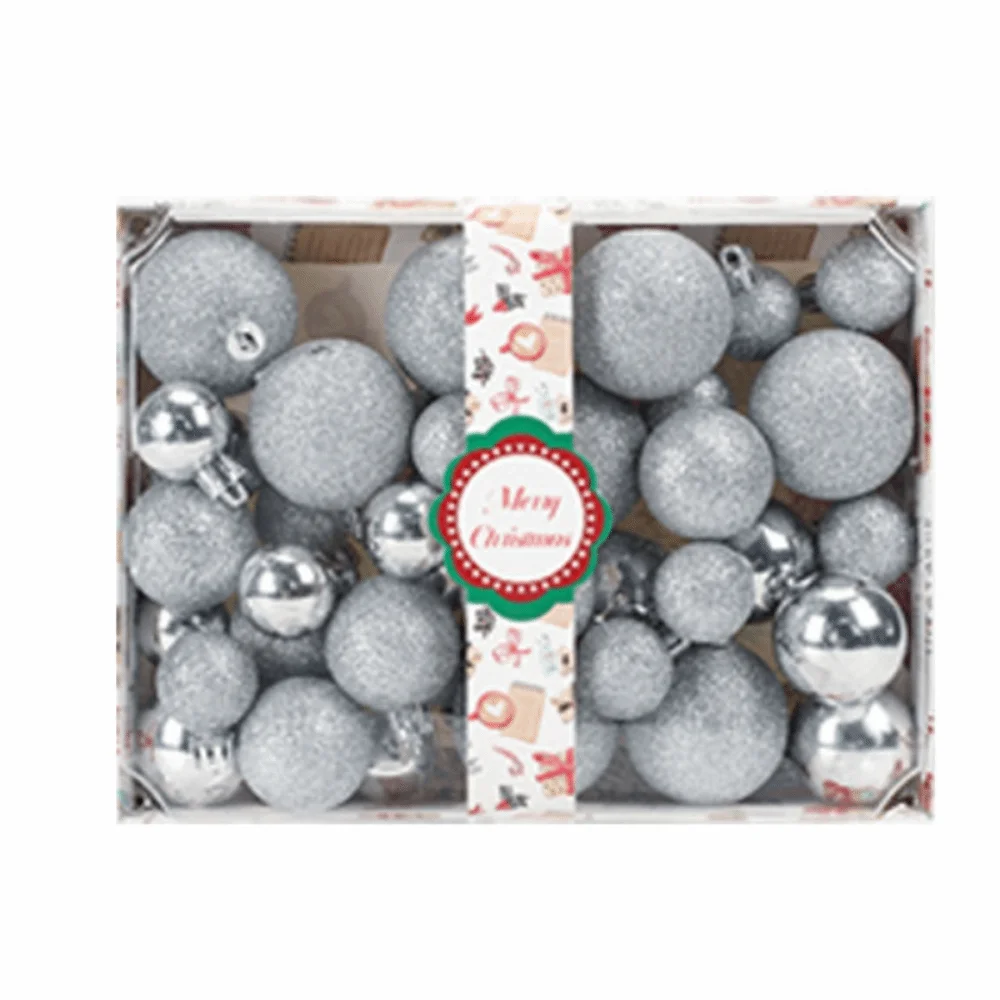 

42Pcs Creative Christmas Balls Set 3/4/5cm Plastic Electroplated Christmas Hanging Balls Colorful DIY Crafts Xmas Tree Pendants