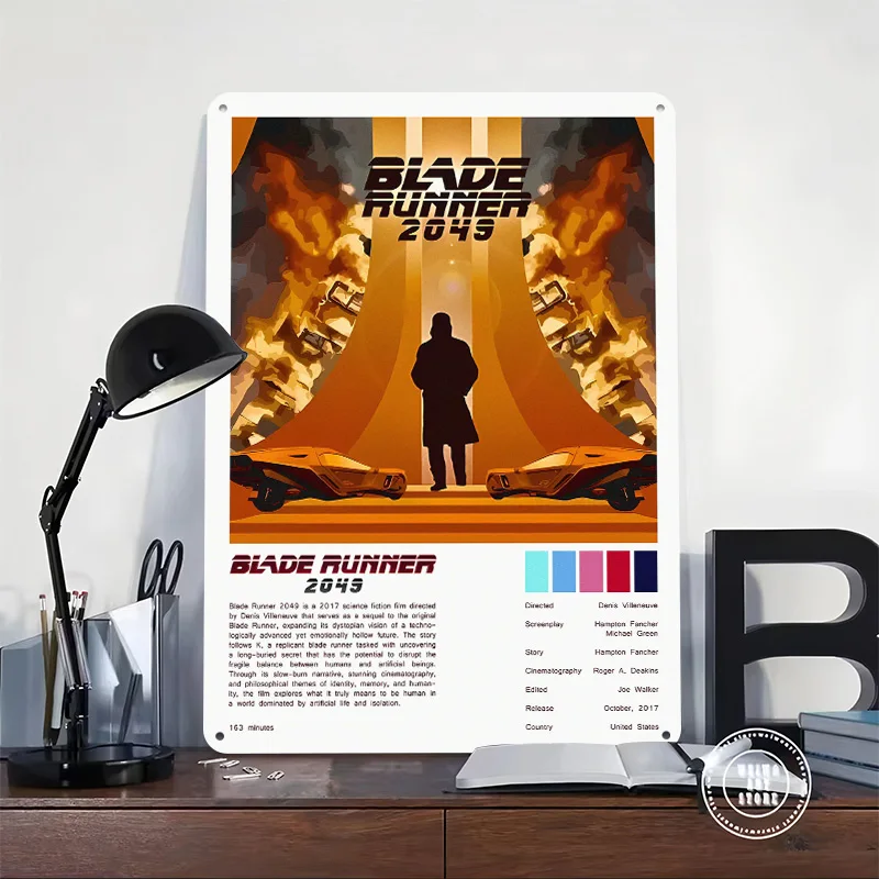 Blade Runner 2049 Minimalist Printed Poster Customized Retro Wall Art Vintage Metal Tin Signs for Decoration Room Custom Plate