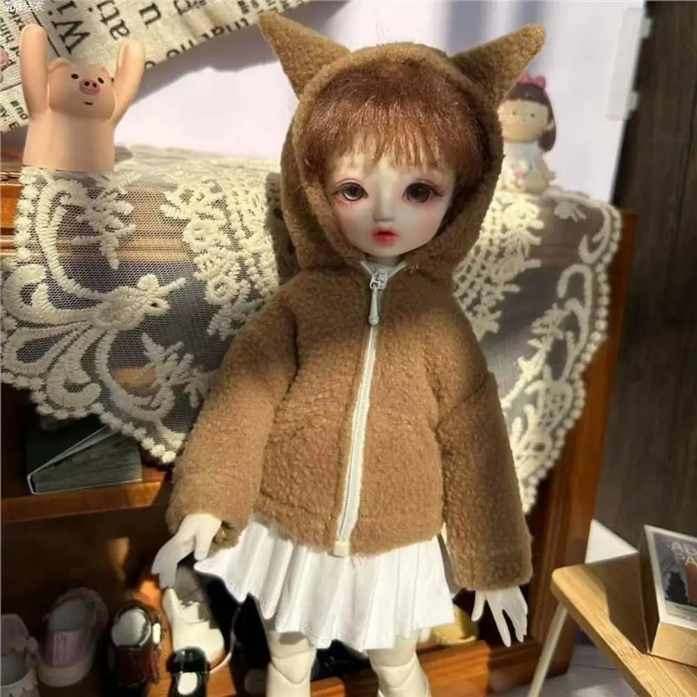 Fashion Hoodies Casual Wears DIY Accessories Hoodies Skirt Set Handmake White Sweaters for 1/3 1/4 1/6 BJD 30/45/60cm Dolls
