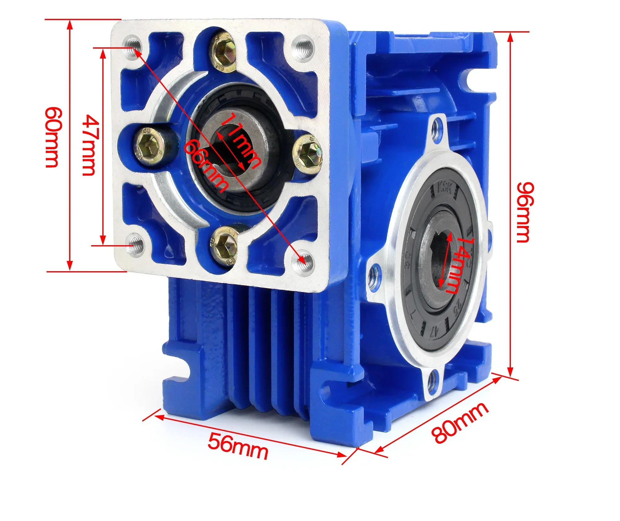 High Torque Reducer Worm Gear Gearbox Reducer Ratio 5:1-80:1 for NEMA23 Motor + Shaft Sleeve Adaptor 8*11mm