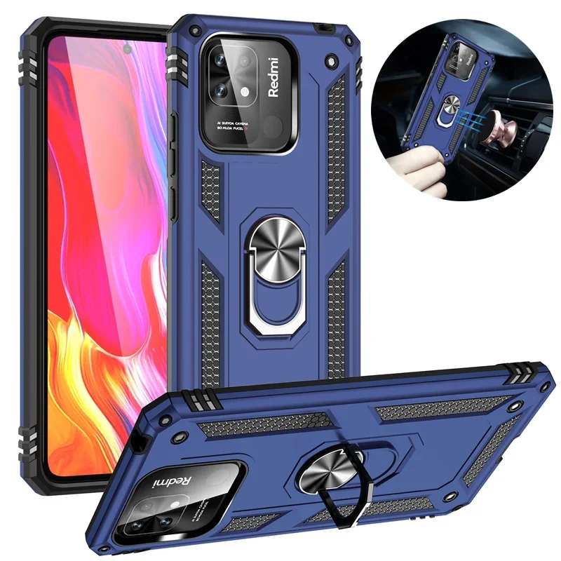 

For Xiaomi Redmi 10C Case Magnetic Car Holder Ring Shockproof Armor Phone Case For Redmi 10C 10 C Redmi10c TPU Bumper Back Cover