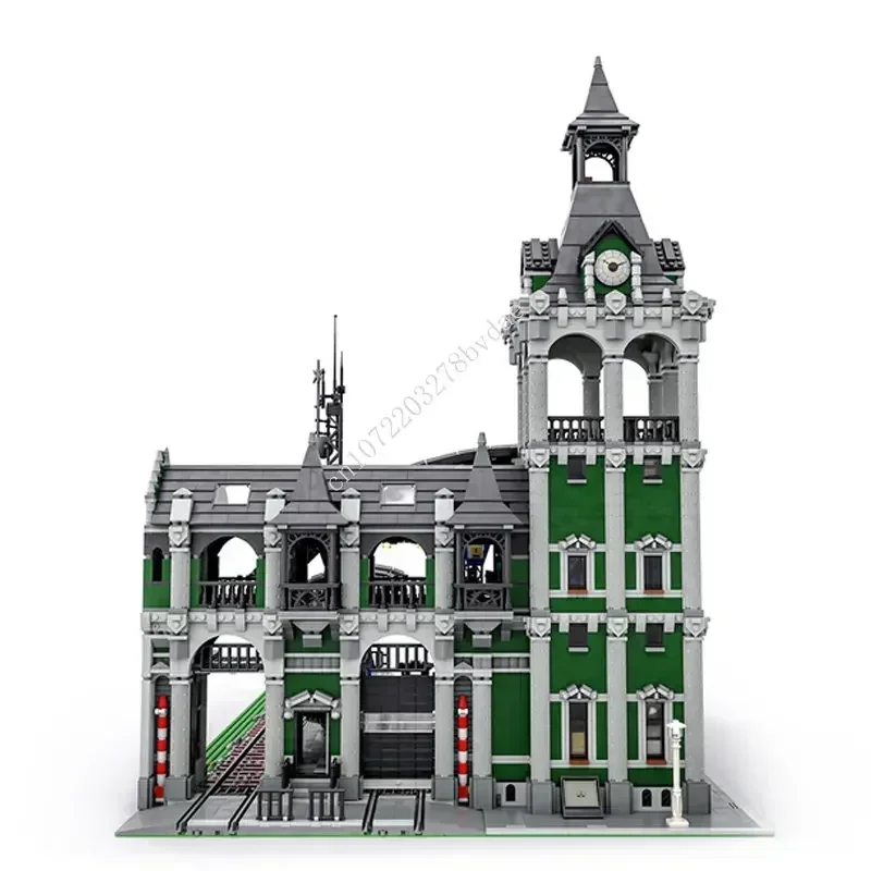 12597 قطعة MOC وحدات محطة السكك الحديدية الأوروبية عرض الشارع اللبنات نموذج الطوب الفني لتقوم بها بنفسك تجميع الاطفال اللعب الهدايا