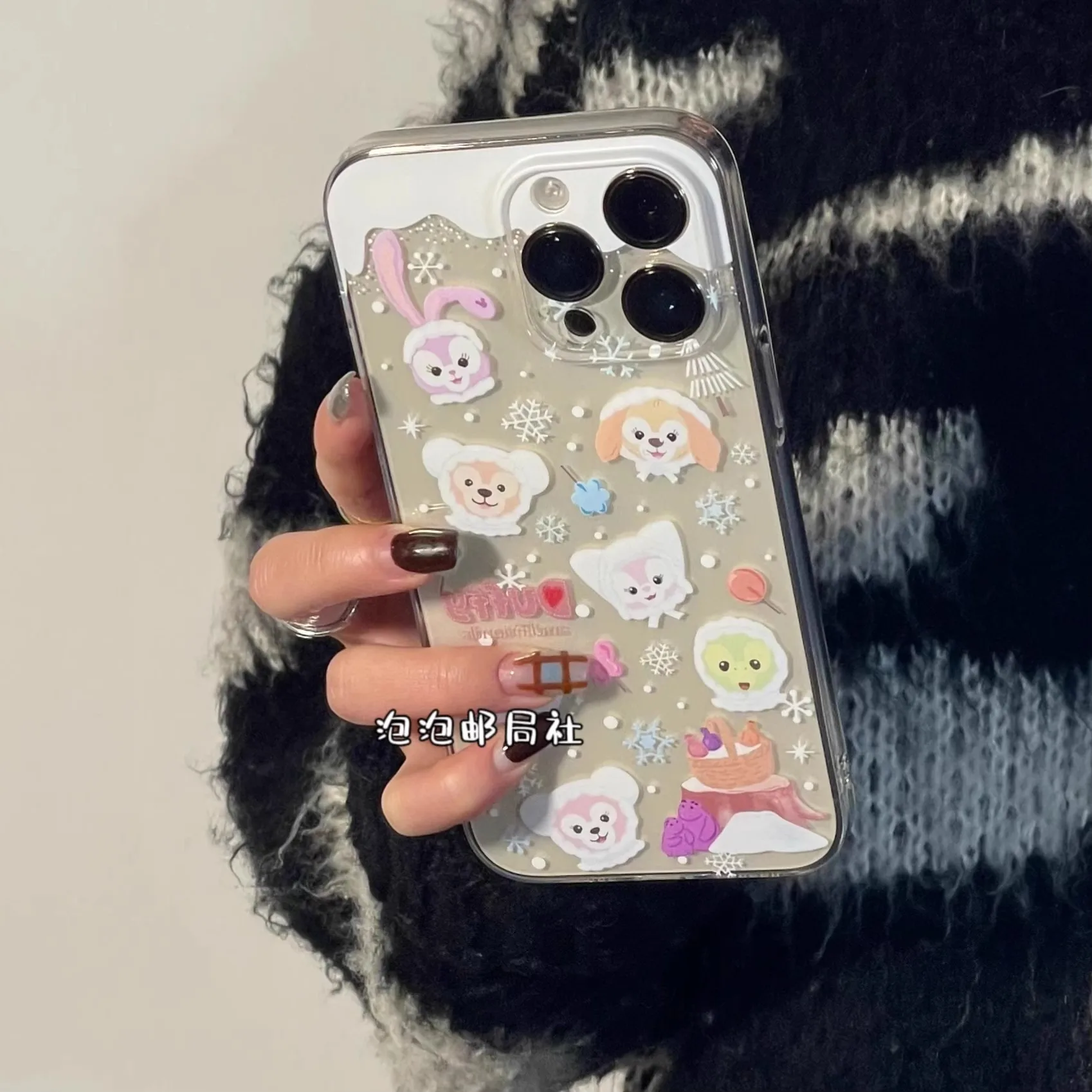 Disney Ins winter cartoon LinaBell StellalouStella Phone Case For iPhone 15 14 13 12 11 Pro Max XR XS Max 7 8 Plus MINI Y2K Case