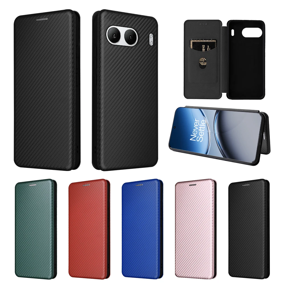 กระเป๋าสตางค์ฝาครอบโทรศัพท์สําหรับ OnePlus Nord 4 Nord4 1 + Nord4 รูปแบบคาร์บอนไฟเบอร์หนังเลนส์ Protector coque One PLUS