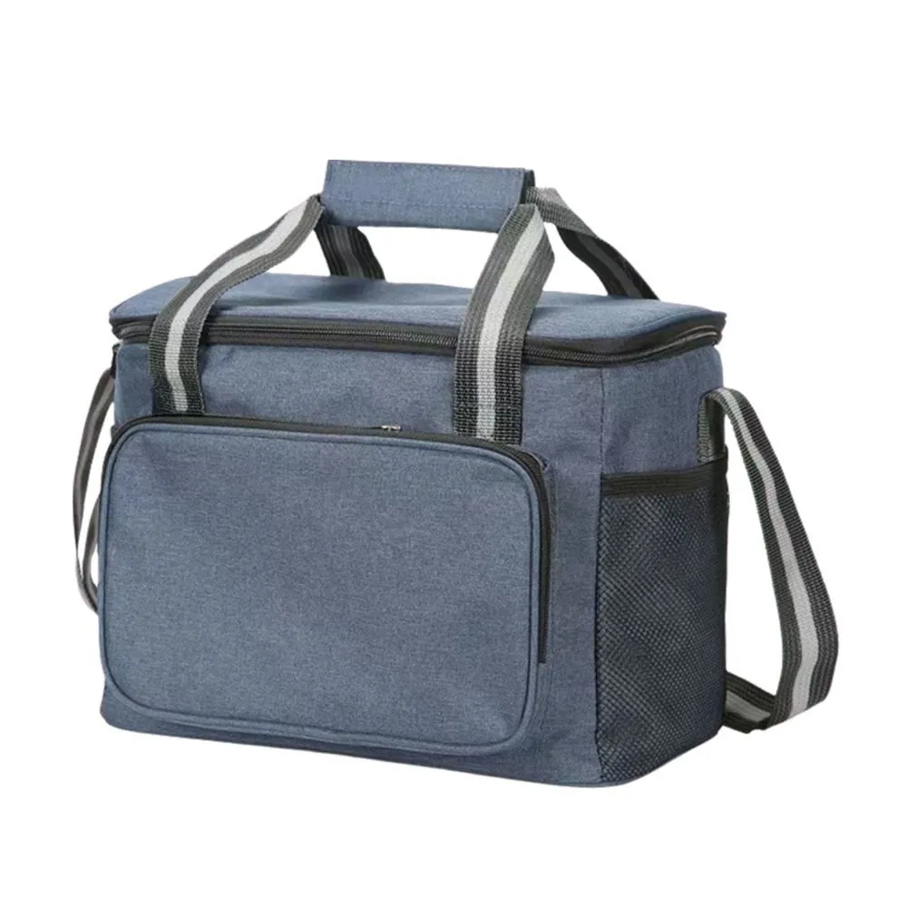 Portable 15L Thermal Lunch Bag Oxford Cloth Thickened Cooler Lunch Box Foldable Large Capacity Food Storage Bag Travel