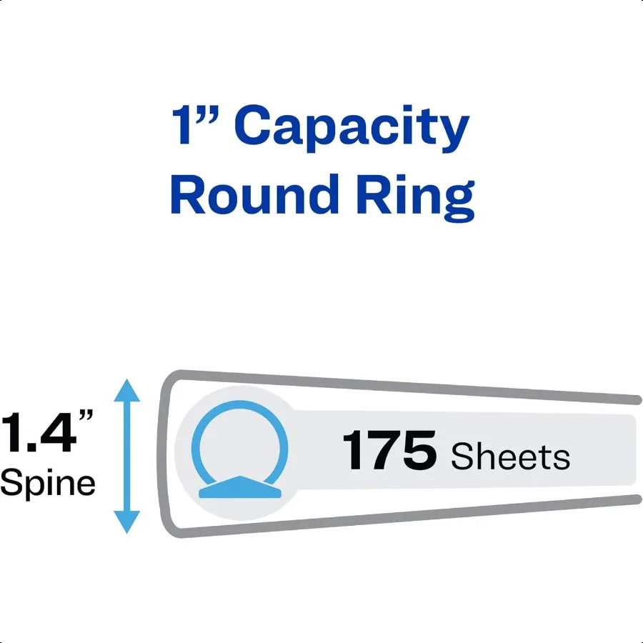 라운드 링이 있는 경제형 1인치 바인더블루