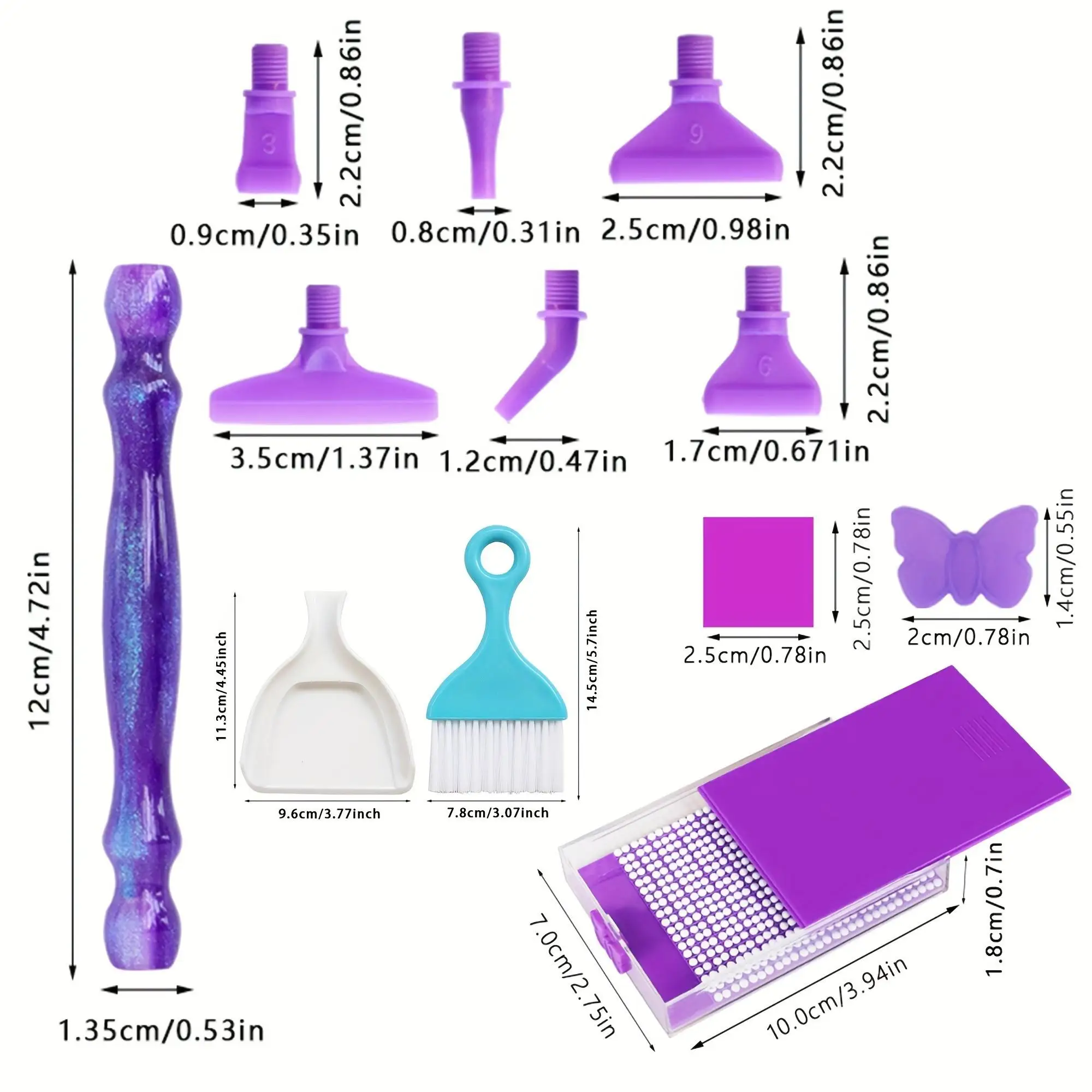 DIY Diamond Painting Liquid Sand Dotting Pen, Diamond Painting Tool Accessories, Plastic Threaded Pen Tip, Cleaning and Storage Tool Accessories, DIY Diamond Embroidery Tool Set