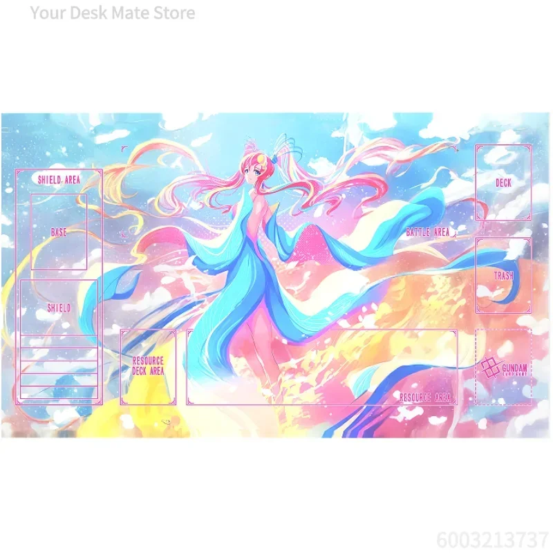 BANDAI Anime Game Gundam GCG Accessory Card Playmat Barbatos Lacus Wing Zero Suletta Miorine Collection Gift Toy