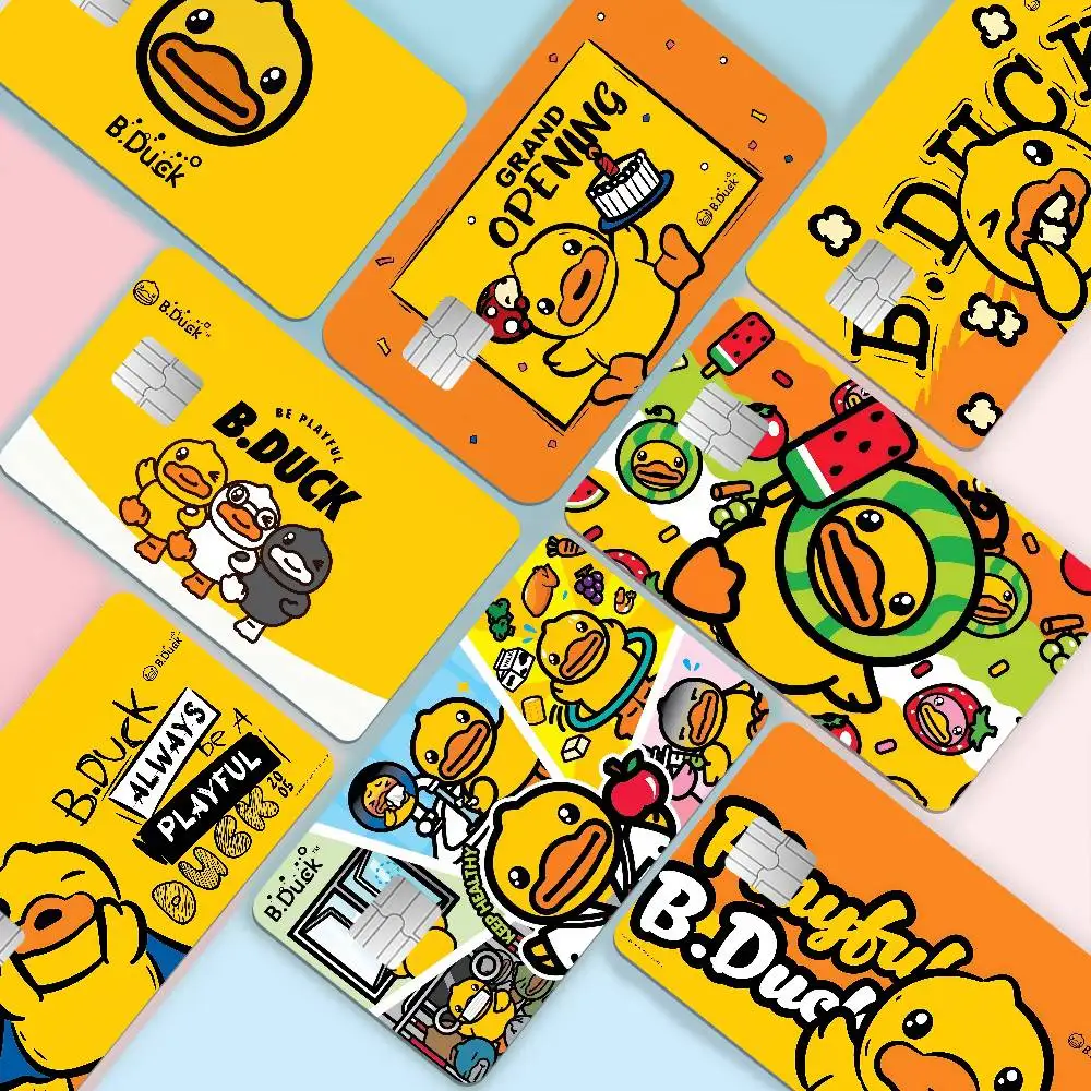 Brand B-B D-Duck  2024 Anime Cartoon Skin Stickers Film Tape Case for Big Credit Debit Card Front Side