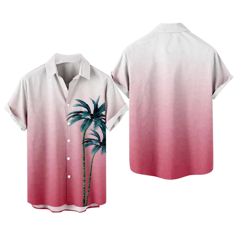 Einfache Kokosnuss baum 3d gedruckt Hawaii Hemden für Männer Kleidung lässig Urlaub Herren Blusen Streetwear Revers Bluse Knopf Tops