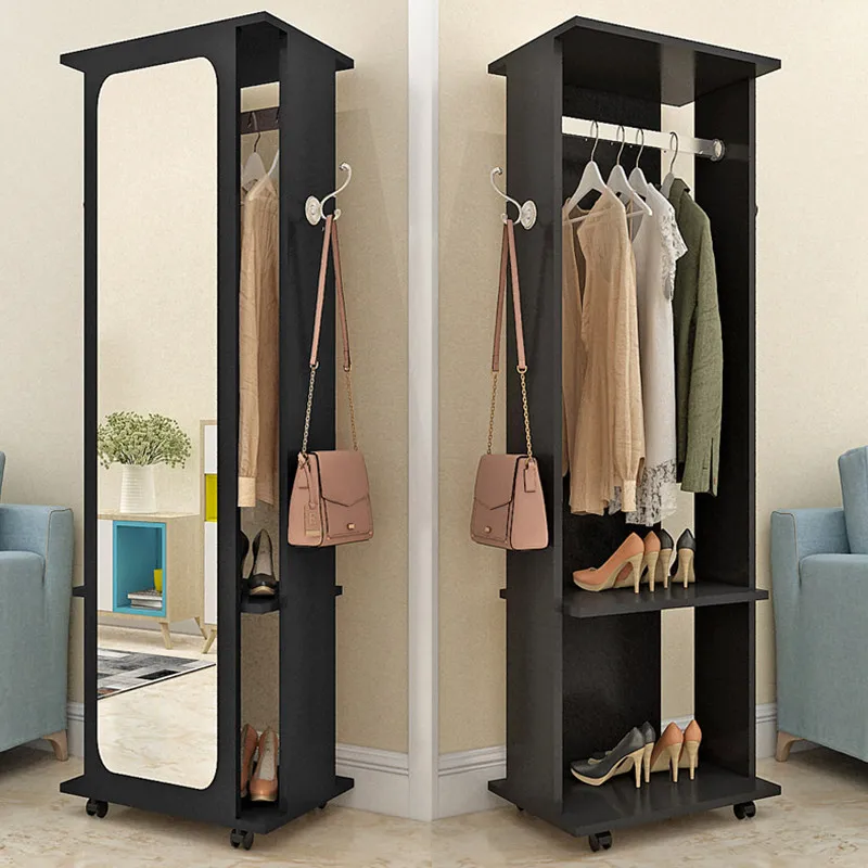Hanging hanger floor-to-ceiling full-length mirror whole body bedroom simple modern floor-to-ceiling mirror multi-functional
