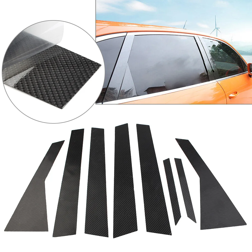 8 Pcs Car Exterior Door Window B Pillar Post Cover Trim Decorative For Porsche Cayenne 2018 2019 2020 2021