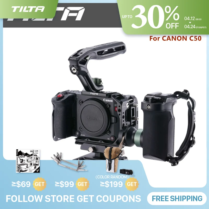 TILTA C50 Cage For Canon C50 Full Camera Cage Kit with PD handle XLR Extension Bracket Arca Height Adjustable 15mm LWS Baseplate