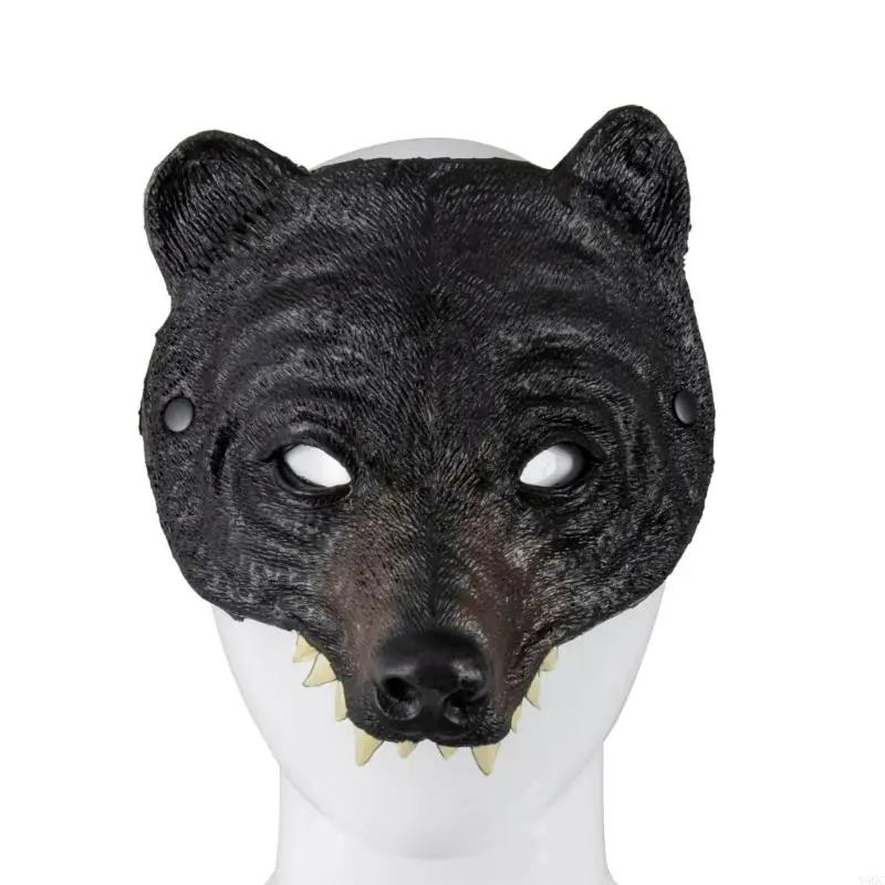 Y5GC Half Face Bear Bear Cosplay Mặt nạ cho các bữa tiệc của Carnivals Super
