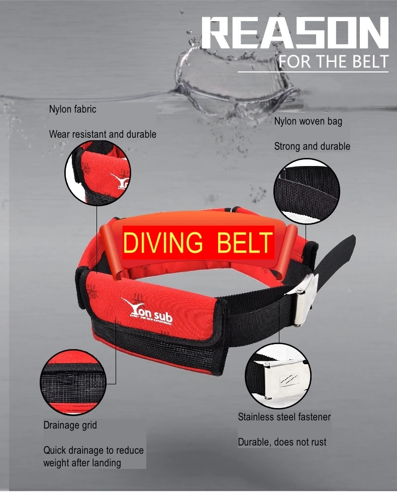 Diving Weight Belt Portable Snorkeling Diving Weight Belt Bag with Pocket Quick Drying Waist Hanging Swimming Accessories