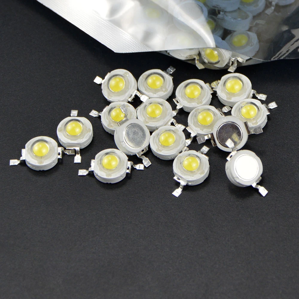 100pcs/lot Real Full Watt CREE 1W High Power LED lamp Bulb Diodes SMD 110-120LM LEDs Chip For Spot light Downlight