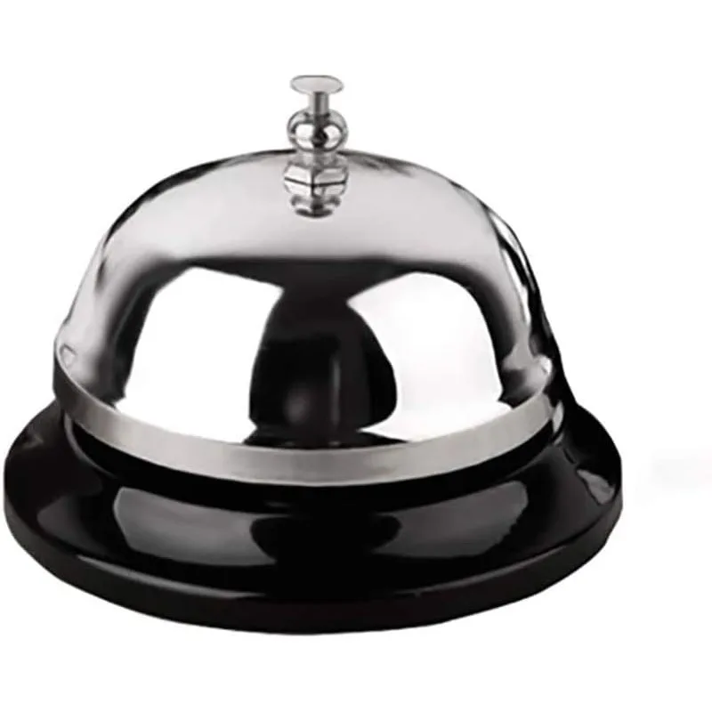 Call Bell 3.3 Inch Diameter with Metal Anti-Rust Construction, Ringing, Desk Bell Service Bell for Hotels, Schools, Restaurants, Reception Areas, Hospitals, Warehouses(Silver)