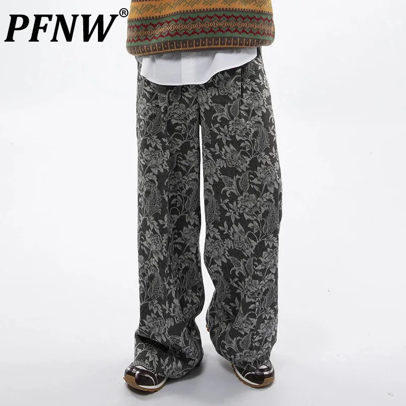 

PFNW Printting Design Straight Wide Leg Pants Men's High Street Autumn Fashion Niche Full Length Loose Casual Trousers 28W4811