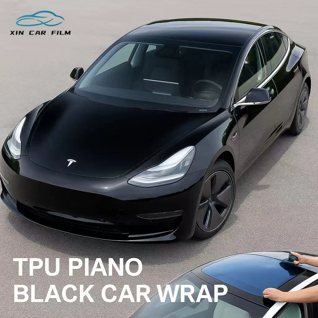 ฟิล์มไวนิล TPU สีดำเงาแบบมืออาชีพ ปี 2025 ทนทานเป็นพิเศษ พร้อมเคลือบกันน้ำสำหรับตัวถังรถยนต์