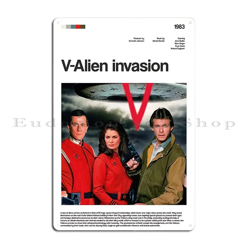 V Alien Invasion Series Poster Metal Sign Retro Decoration Wall Decor Designs Vintage Tin Sign Poster