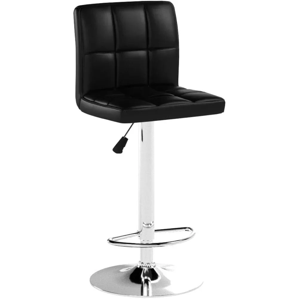 Bar Stools Modern PU Leather Swivel Adjustable Hydraulic Bar Stool Square Counter Height Stool Set of 2