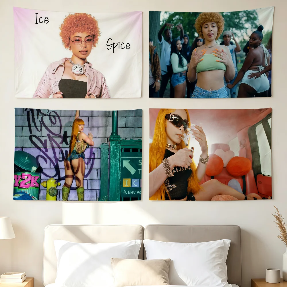 Rapper Ice Spice Flag Wall Decorations Home Decor Suitable For Living Rooms Bedrooms Dormitories Parties And Holidays