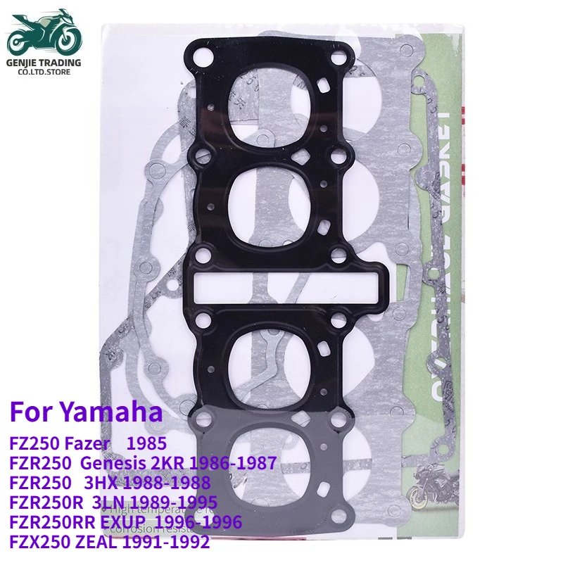 Kit de reparación de juntas de culata de motor de motocicleta para YAMAHA FZ250 Fazer FZR250 Genesis FZR250 3HX 3LN EXUP FZX250 ZEAL