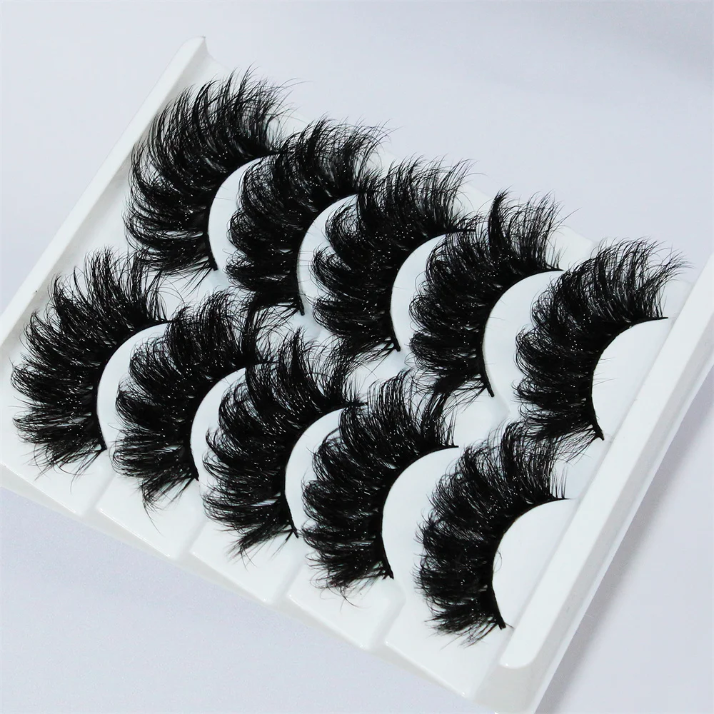5 paia di ciglia finte 3D Volume drammatico ciglia spesse soffici ciglia finte naturali spesse drammatiche ciglia finte di visone