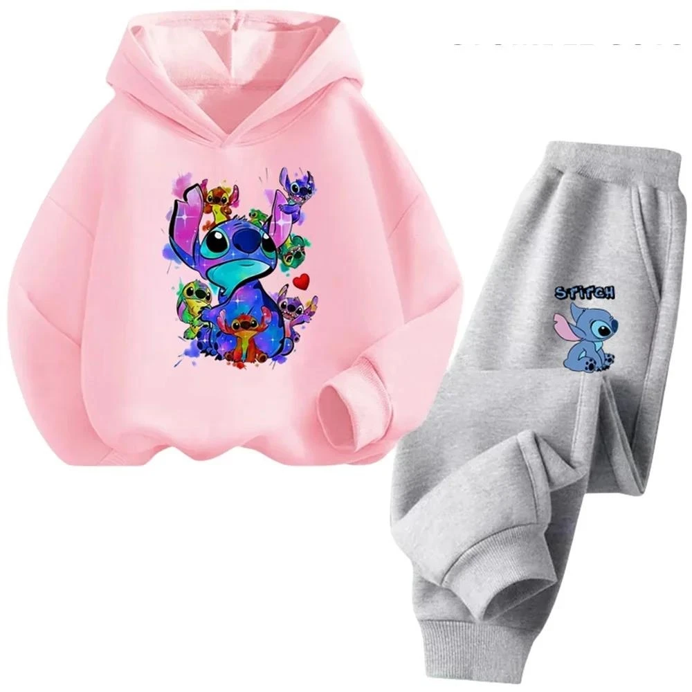 Hello Kitty Stitch Hoodies, moletons, tops, mangas compridas, fato de caminhão, moda, meninos, meninas, crianças, primavera, outono