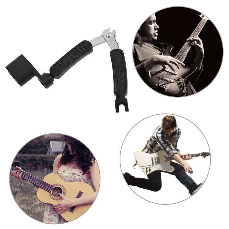 Accesorios de guitarra multifunción 3 en 1, enrollador de cuerdas de clavija de guitarra, extractor de pasador de cuerda y cortador de cuerdas para el cuidado de la guitarra, envío directo