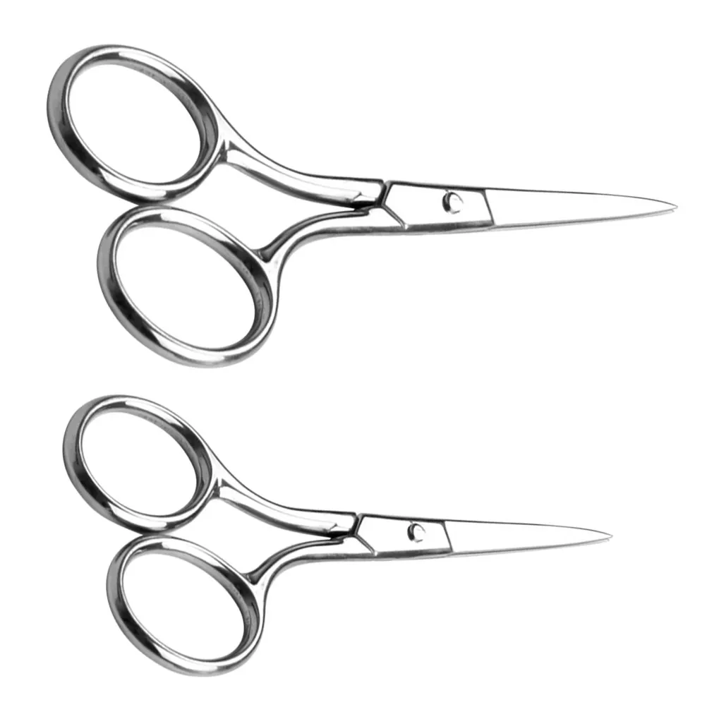 

2Pcs Stainless Steel Eyebrow Scissor with Smooth Edges for Safe Nose Hair Trimming and Precision Grooming Small