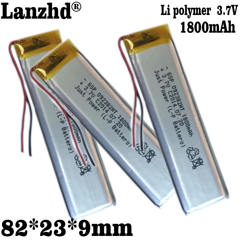 New 902382 3.7V 1800mAh Lithium Polymer LiPo Rechargeable Battery For Light strip bicycle taillight sex articles Mp3 PAD DVD