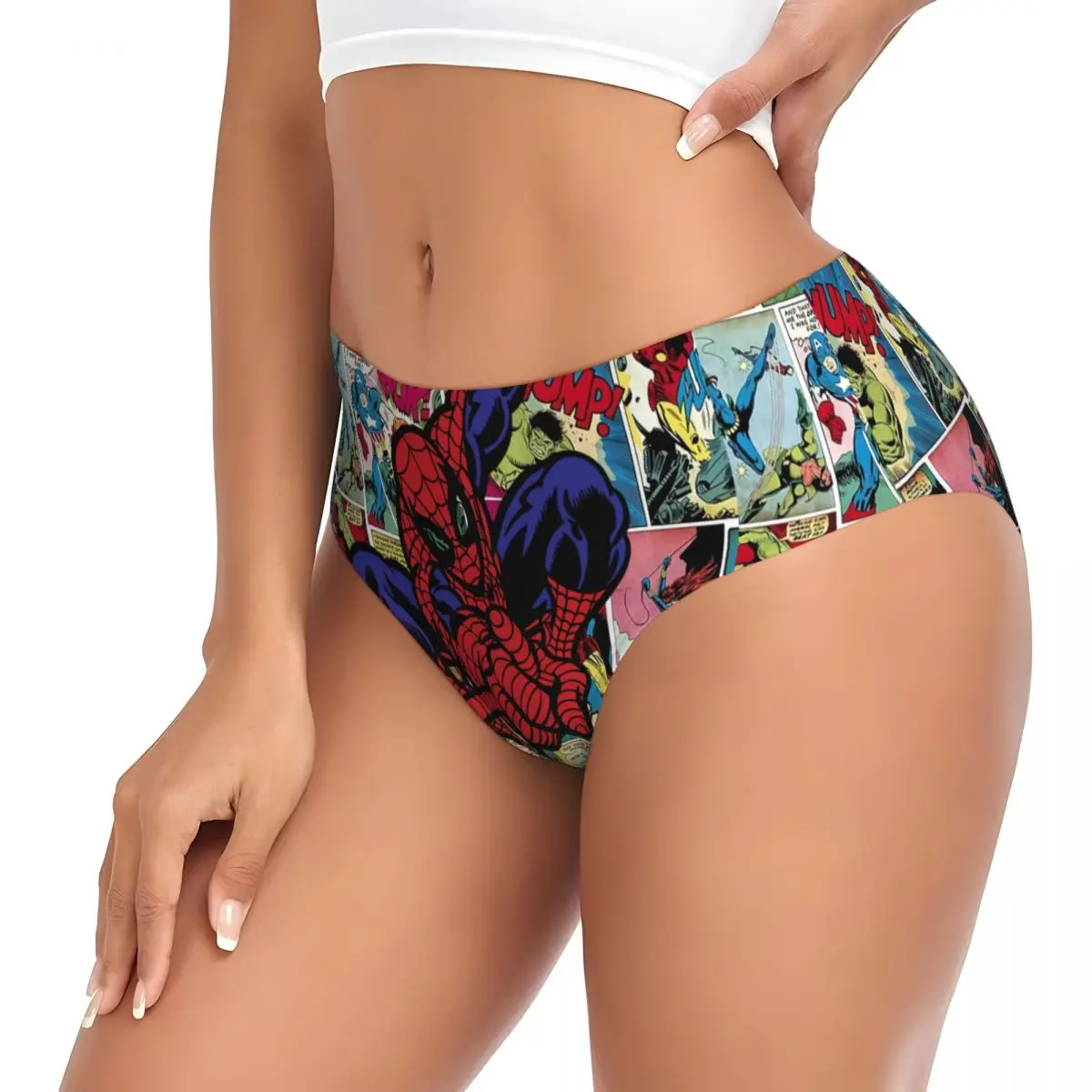 CustomSpider Man Finger Gesture Slips Unterwäsche Damen Atmungsaktive Stretch Höschen